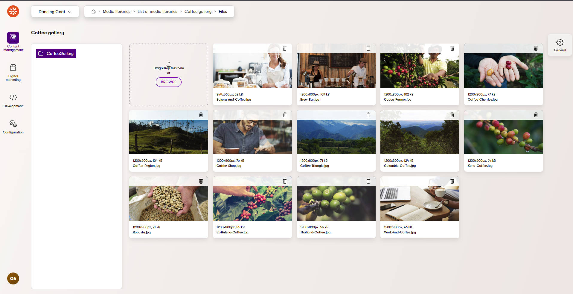 Media Libraries application UI