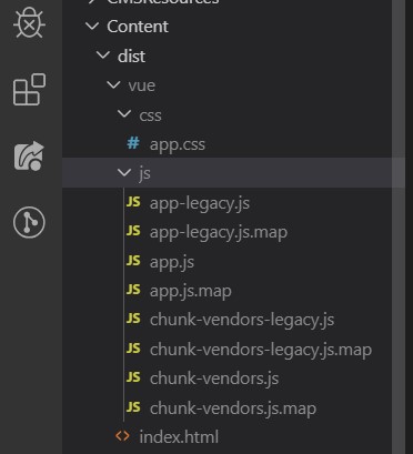 Output directory structure of Vue CLI build assets