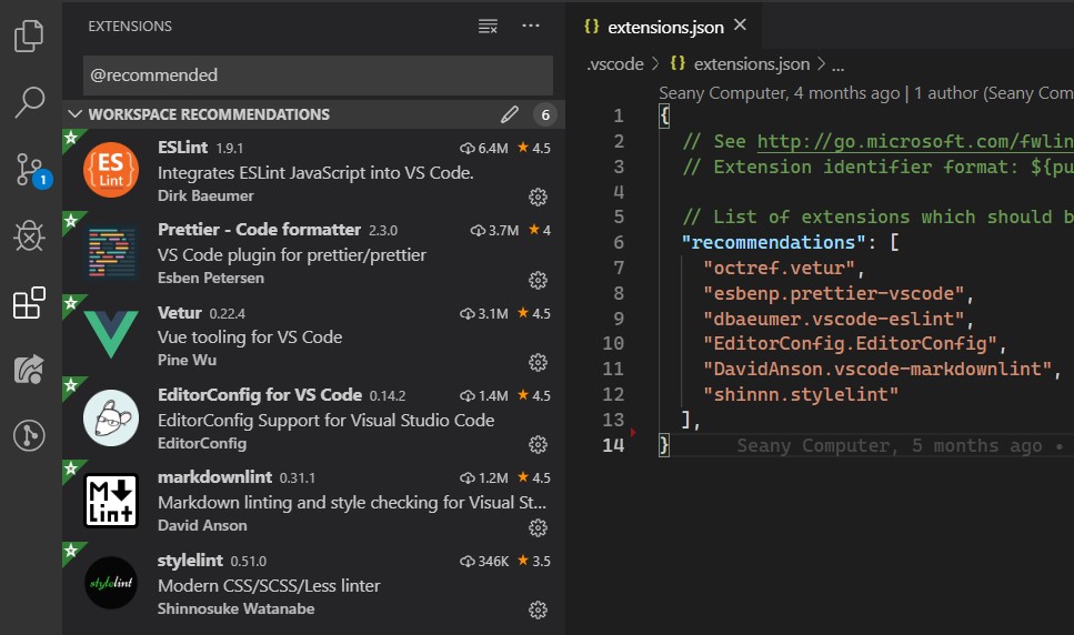 Extensions in VS Code