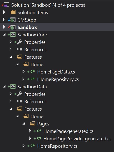 Onion architecture in the Visual Studio solution