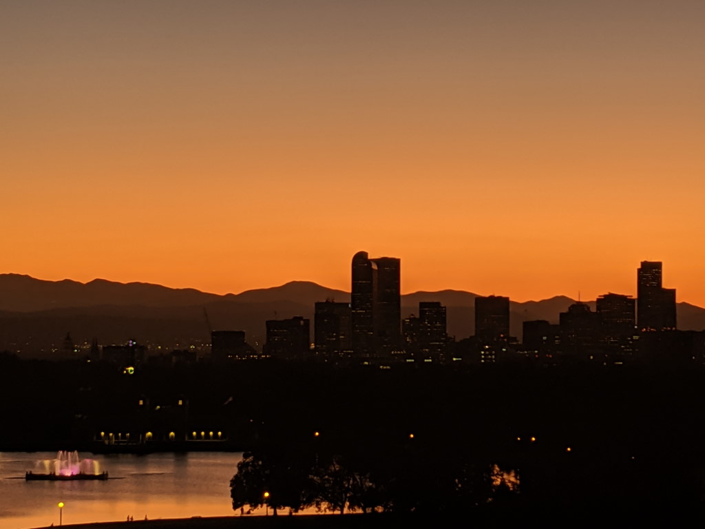 Downtown Denver at dusk