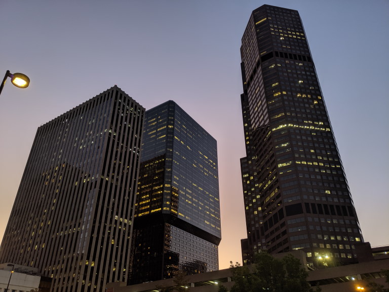 Downtown Denver at dusk
