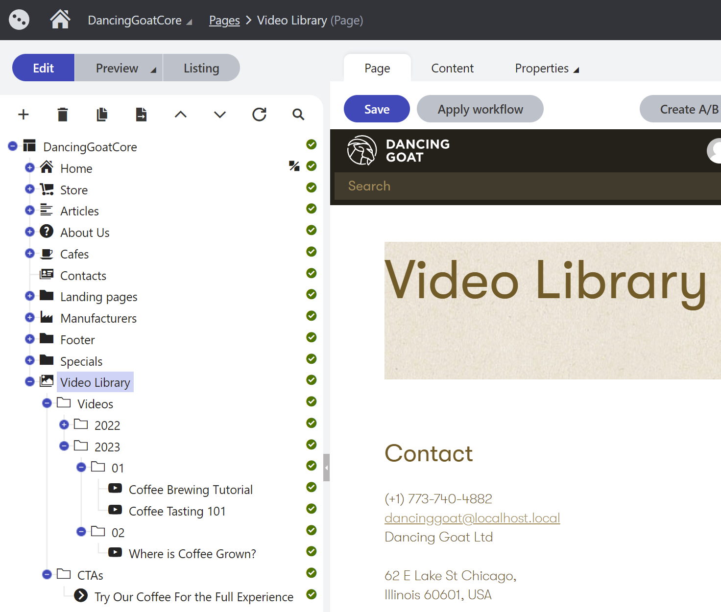 Content Tree with more complex hierarchy using organizational pages