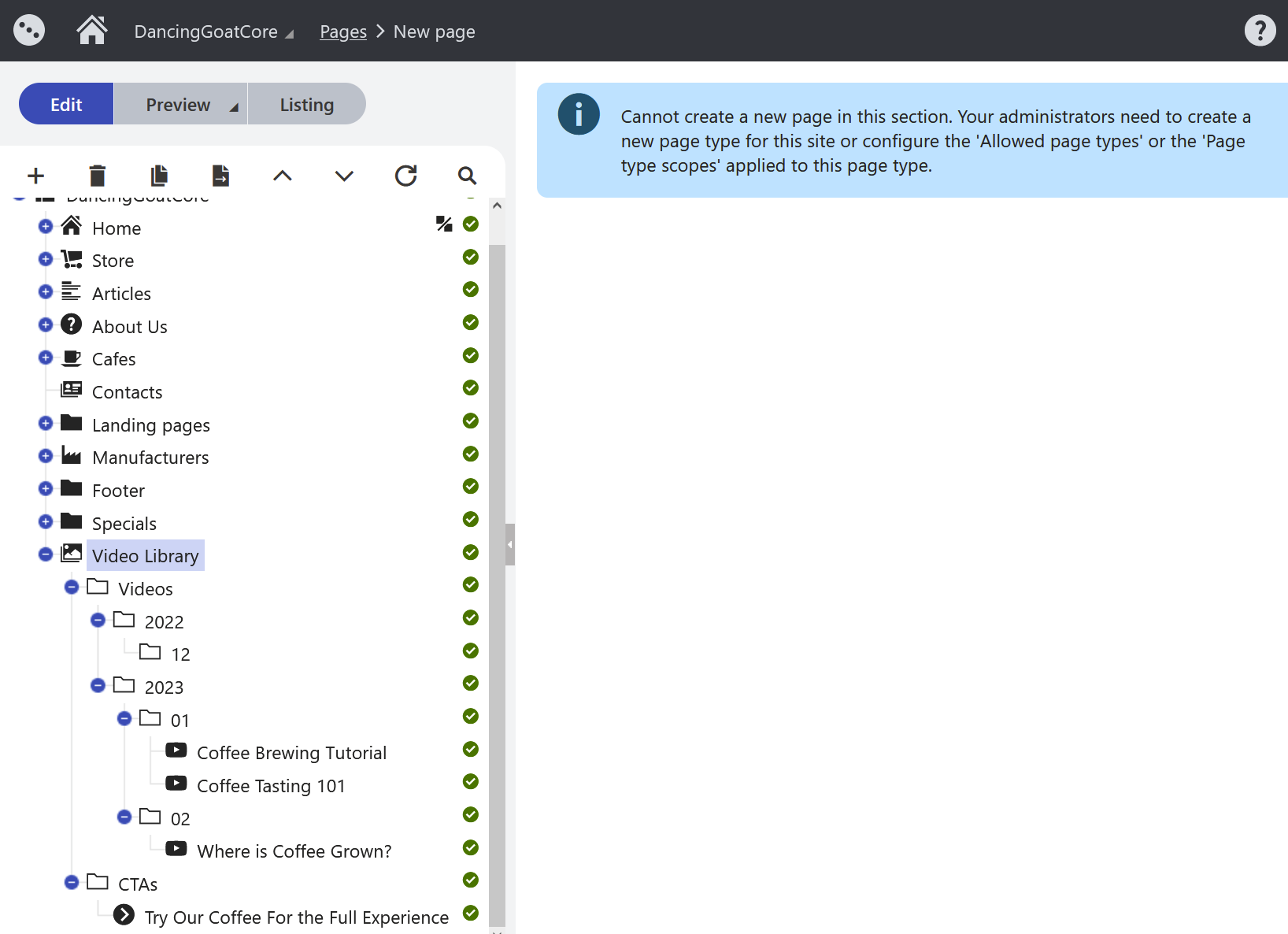‘Cannot create new page’ message in the Pages application